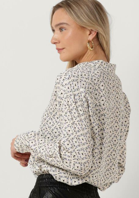 Ecru ALIX THE LABEL  LADIES WOVEN GRAPHIC LX BLOUSE - large