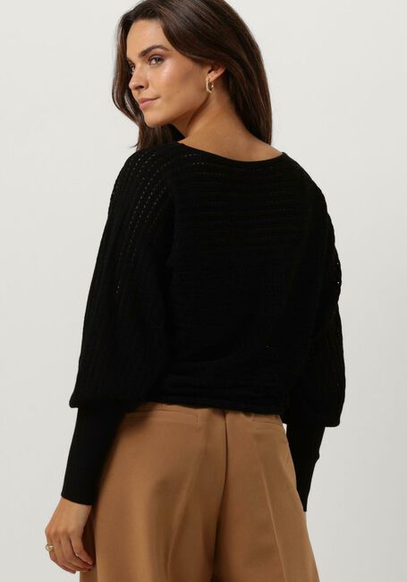 SUMMUM Pull BOAT NECK SWEATER EXTRA FINE MERINO WOOL BLEND KNIT en noir - large