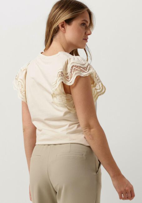 SUMMUM T-shirt JERSEY TOP TEE WITH LACE Blanc - large