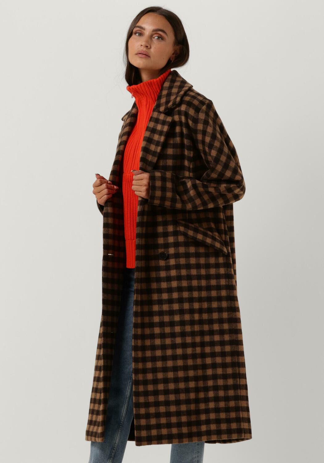Selected femme check wool wrap coat on sale