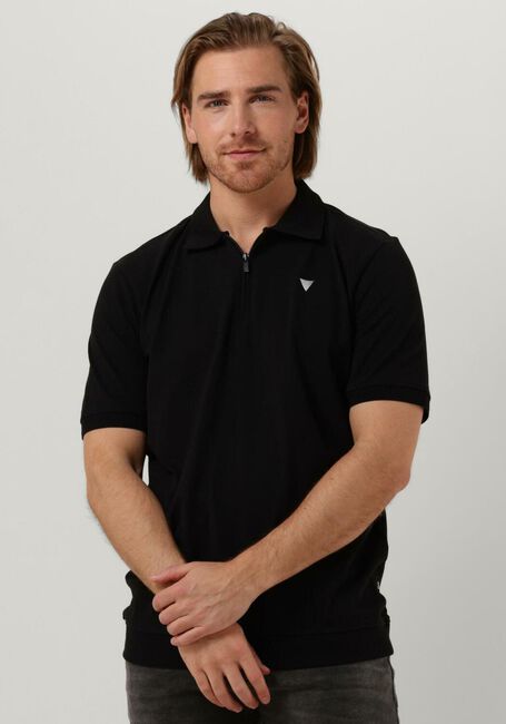 Zwarte PUREWHITE Polo POLO WITH ZIPPER AND SMALL LOGO AT CHEST - large