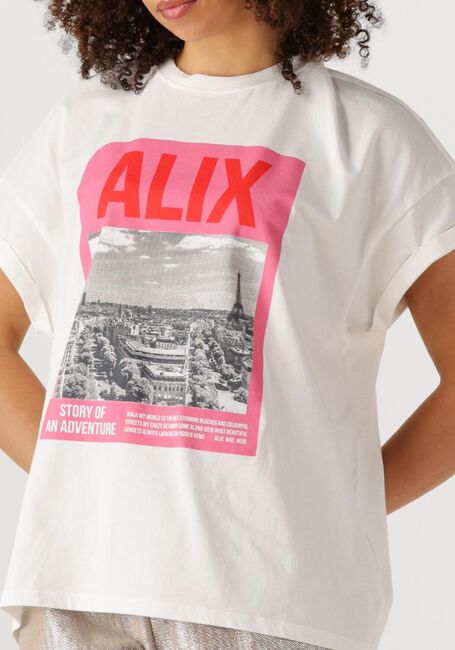 ALIX THE LABEL T-shirt LADIES KNITTED PHOTOPRINT T-SHIRT en blanc - large