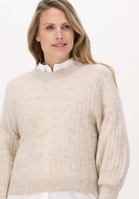 MSCH COPENHAGEN Pull CHEANNA ALPACA RIB PULLOVER en beige - large