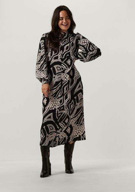 SUMMUM Robe midi DRESS IRREGULAR DOTS HAMMERED en noir - large