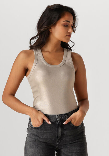 SUMMUM T-shirt RIB TANKTOP COTTON RIB en beige - large