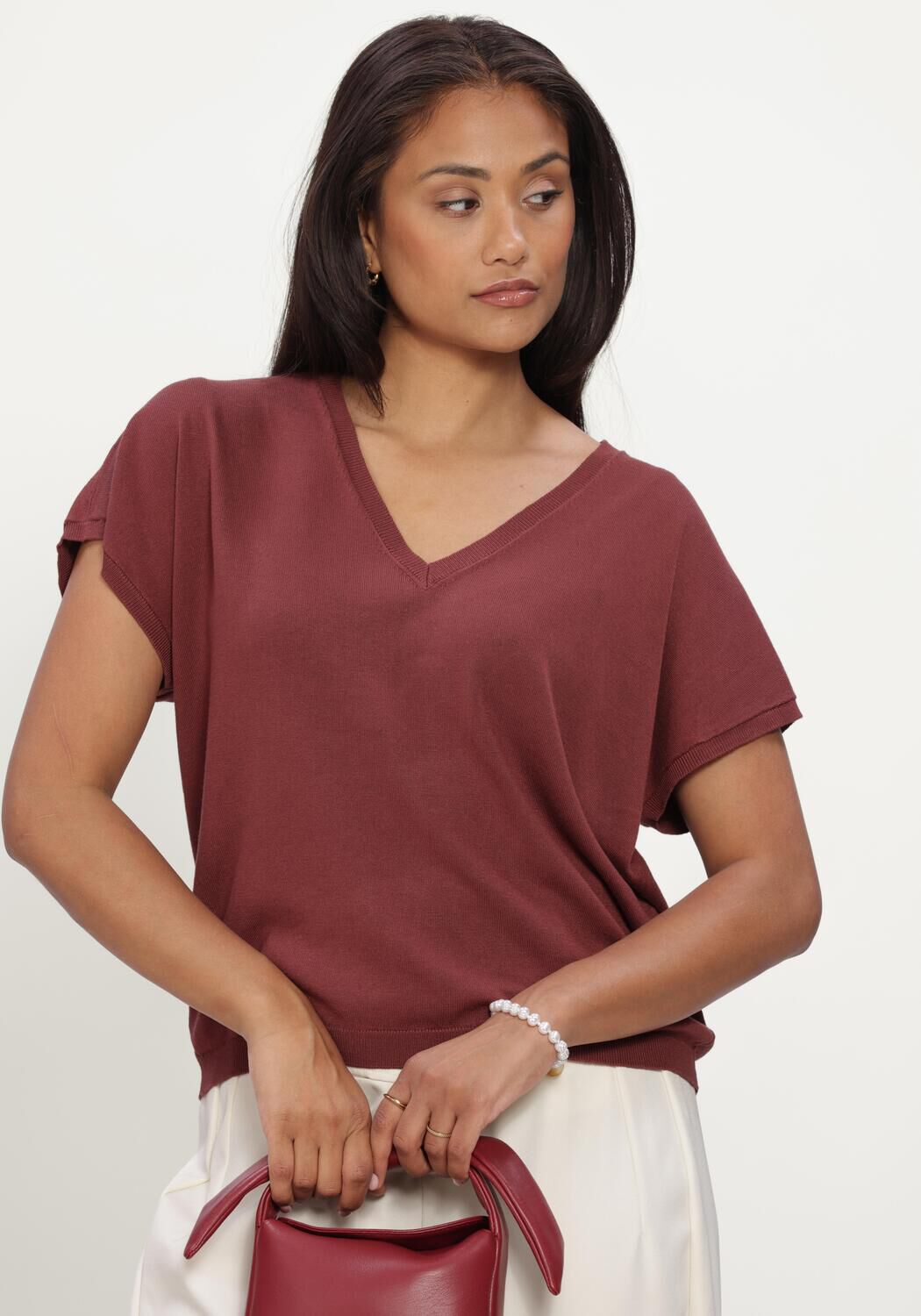Bordeaux MINUS Top MSPEYTON BATSLEEVE KNIT T-SHIRT - large