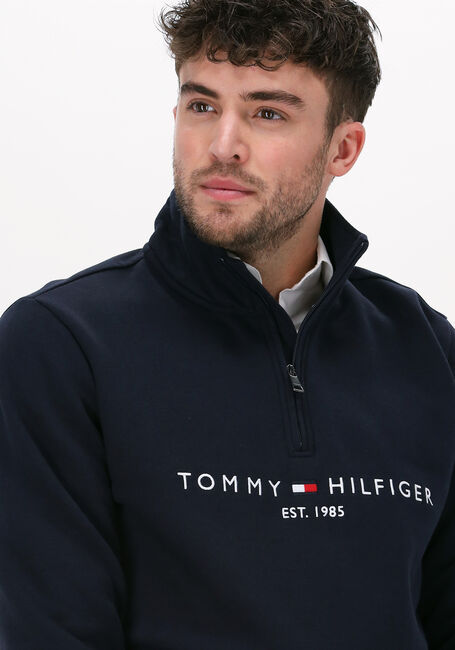 Donkerblauwe TOMMY HILFIGER Sweater TOMMY LOGO MOCKNECK - large