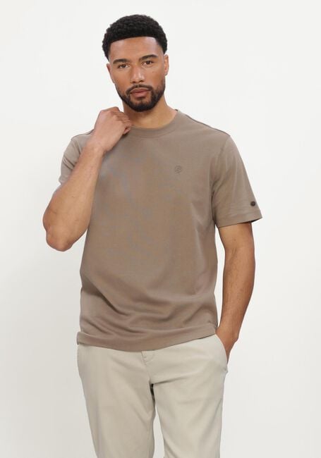 CAST IRON T-shirt SHORT SLEEVE R-NECK REGULAR FIT INTERLOCK en taupe - large