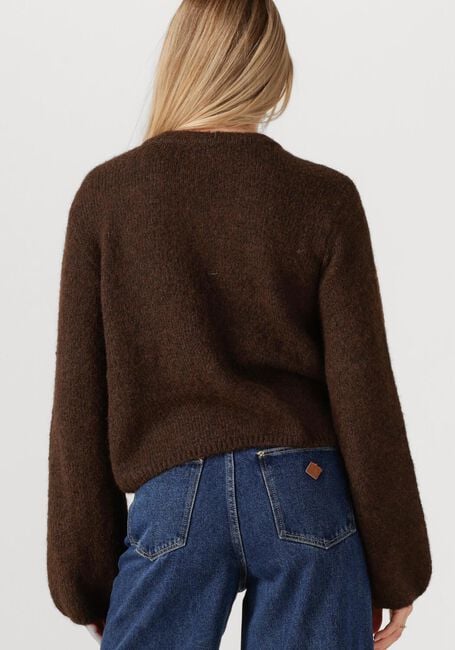 OBJECT Gilet OBJSAGGIA RE L/S KNIT CARDIGAN en marron - large