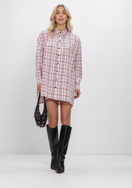 Roze ALIX THE LABEL Mini jurk LADIES WOVEN DAMAGED CHECK DRESS - large