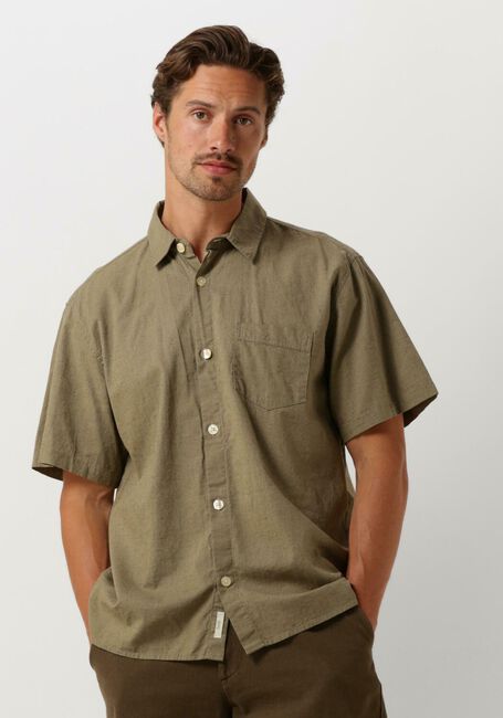 Groene FORÉT  SERENE LINEN SS SHIRT - large