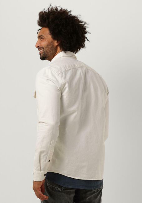 CAST IRON Surchemise LONG SLEEVE SHIRT SLUB TWILL OVERSHIRT REGULAR FIT Blanc - large