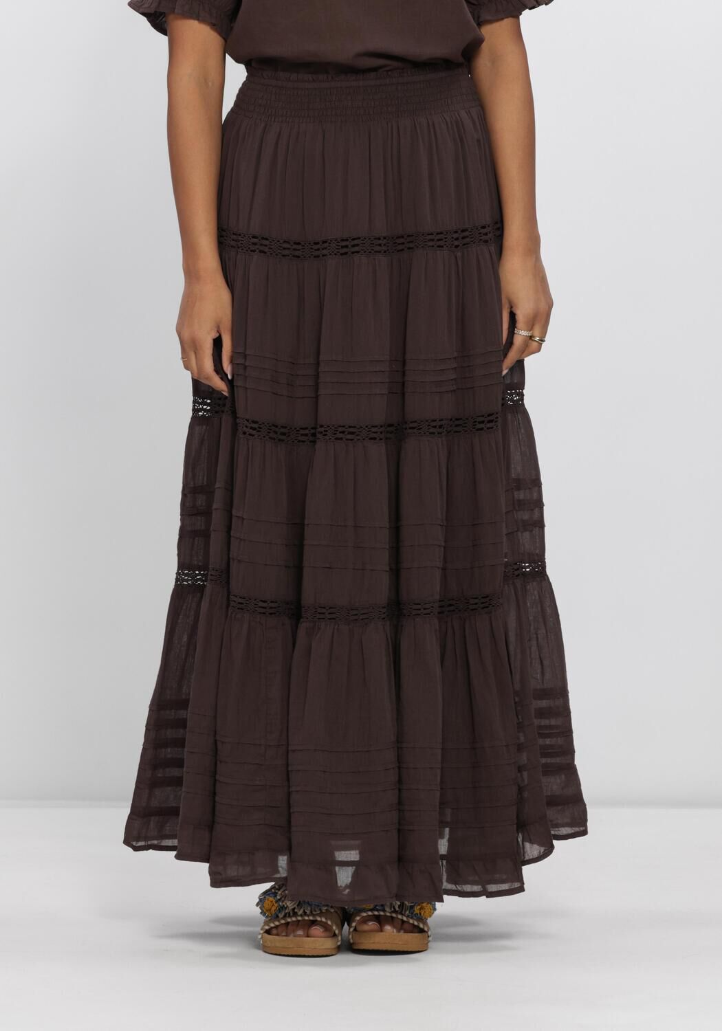 Bruine NEO NOIR Midirok FELICIA S VOILE SKIRT - large