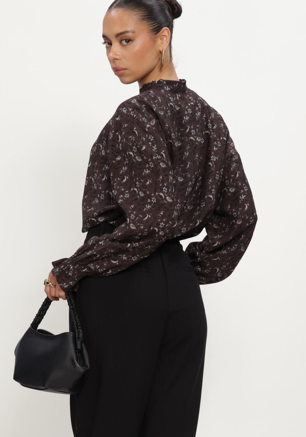Bruine MSCH COPENHAGEN  MSCHMICHELLA SHIRT AOP - large