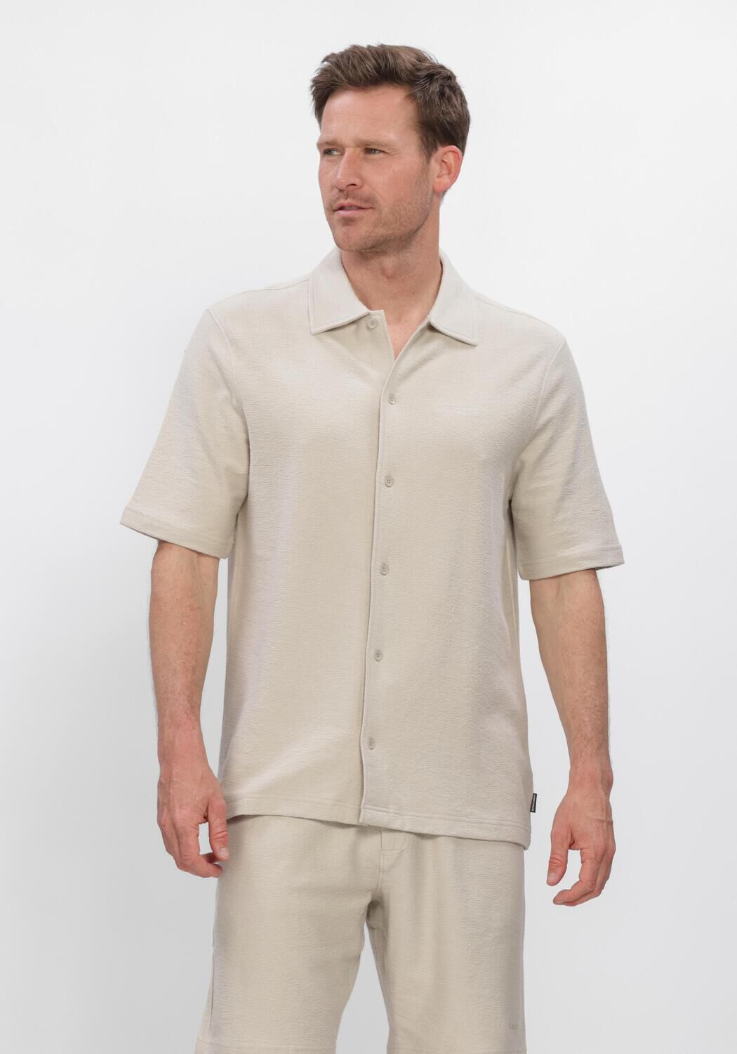 AIRFORCE Chemise d&eacute;contract&eacute; WOVEN SHORT SLEEVE SHIRT en beige - large