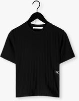 Zwarte CALVIN KLEIN T-shirt RIB SHORT SLEEVE TEE