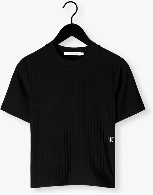 CALVIN KLEIN T-shirt RIB SHORT SLEEVE TEE en noir - large