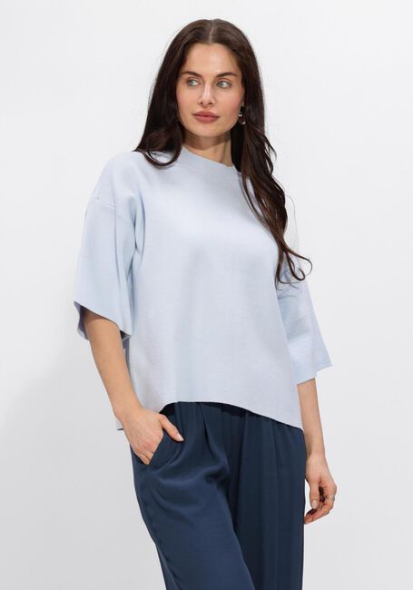 Lichtblauwe MINUS Top MSLUPI KNIT T-SHIRT - large