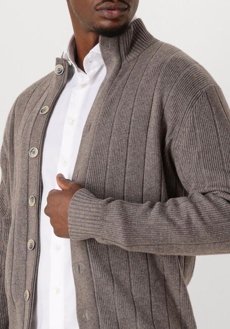 GENTILUOMO Pull TURTLE BUTTON+ZIP LS en marron - large