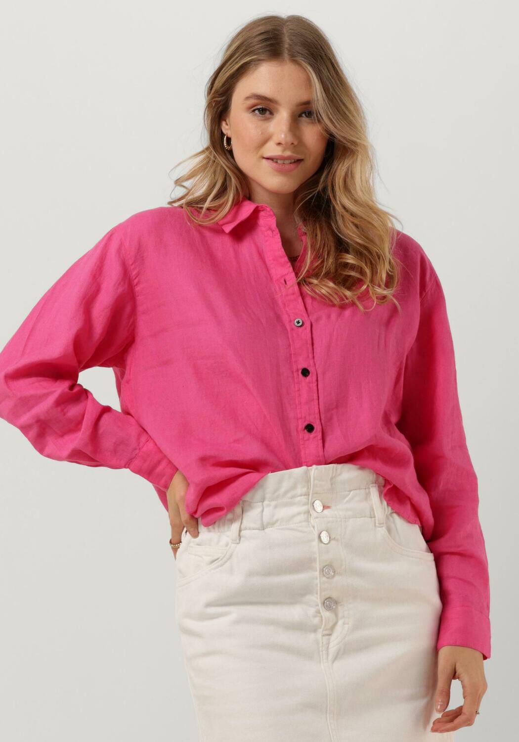 roze scotch soda blouse oversized linen shirt