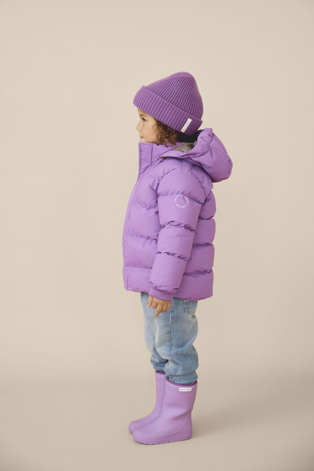 Paarse ENFANT Gewatteerde jas JACKET QUILT SOLID - large