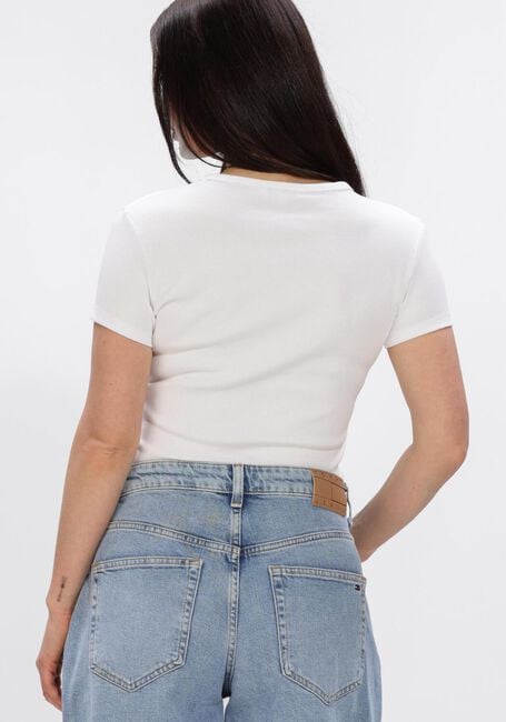 TOMMY JEANS Haut TJW SLIM ESSENTIAL RIB SS en blanc - large