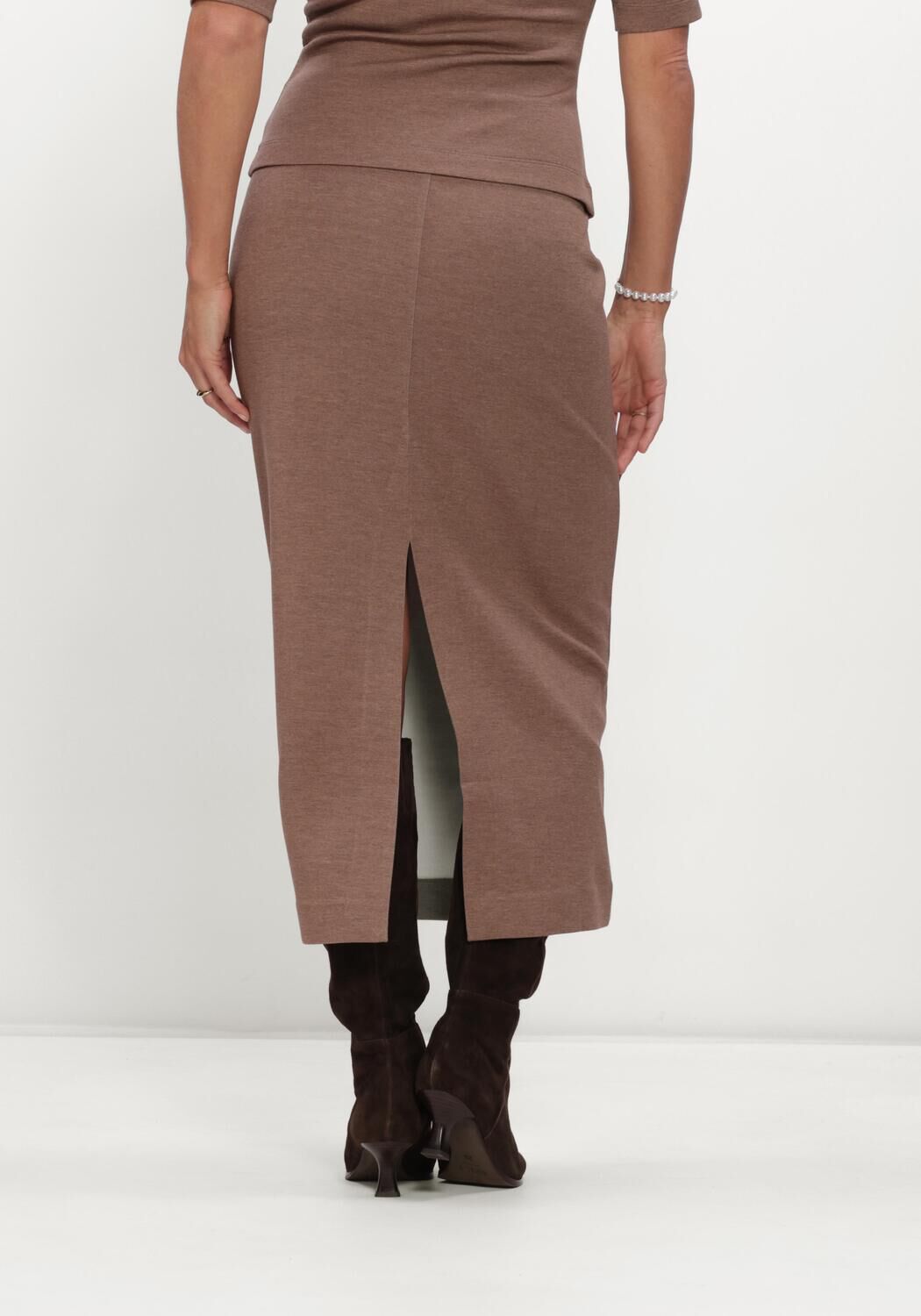 INWEAR Jupe midi AIDAIW MELANGE SKIRT en marron - large