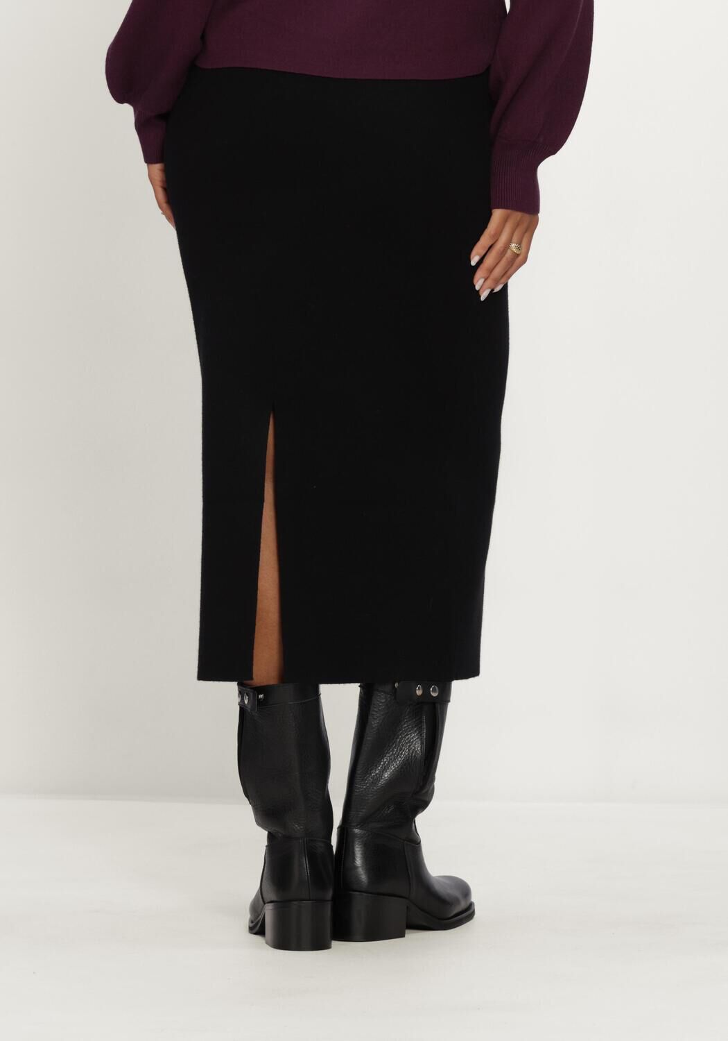 Zwarte MSCH COPENHAGEN Midirok MSCHAGATHA EAST HW SKIRT - large