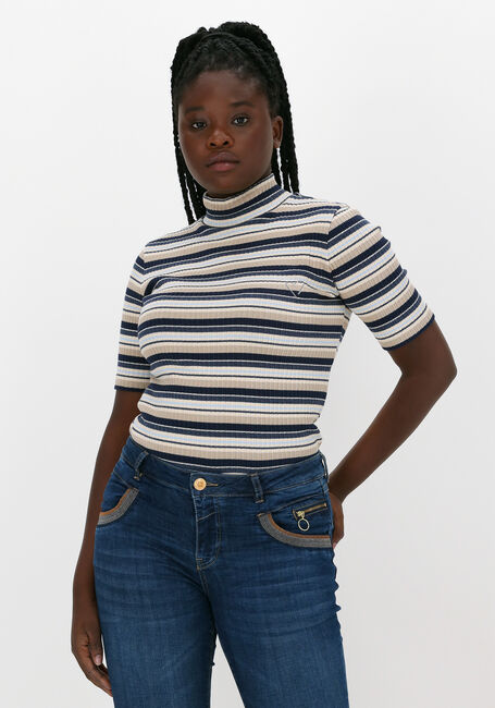 MOS MOSH Haut JOELINA SS TURTLE NECK TEE en bleu - large