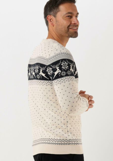 SELECTED HOMME Pull SLHNEWDEER LS KNIT CREW NECK W en blanc - large
