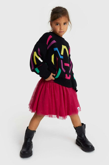 Zwarte ALIX MINI Trui KNITTED MULTICOLOUR JUMPER - large