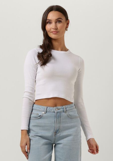 ENVII T-shirt ENALLY LS CROP TEE 5314 en blanc - large