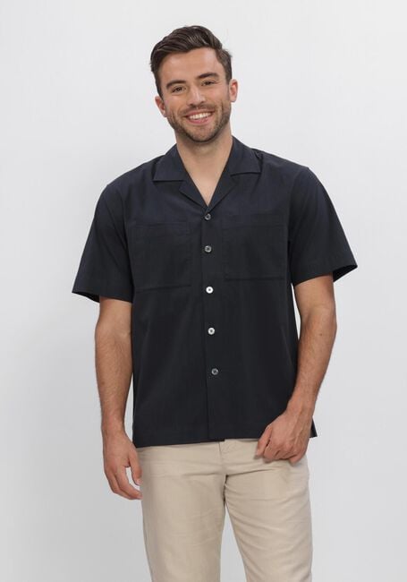 Donkerblauwe JC RAGS Casual overhemd CASUAL SHIRT AARON WRINKLE - large