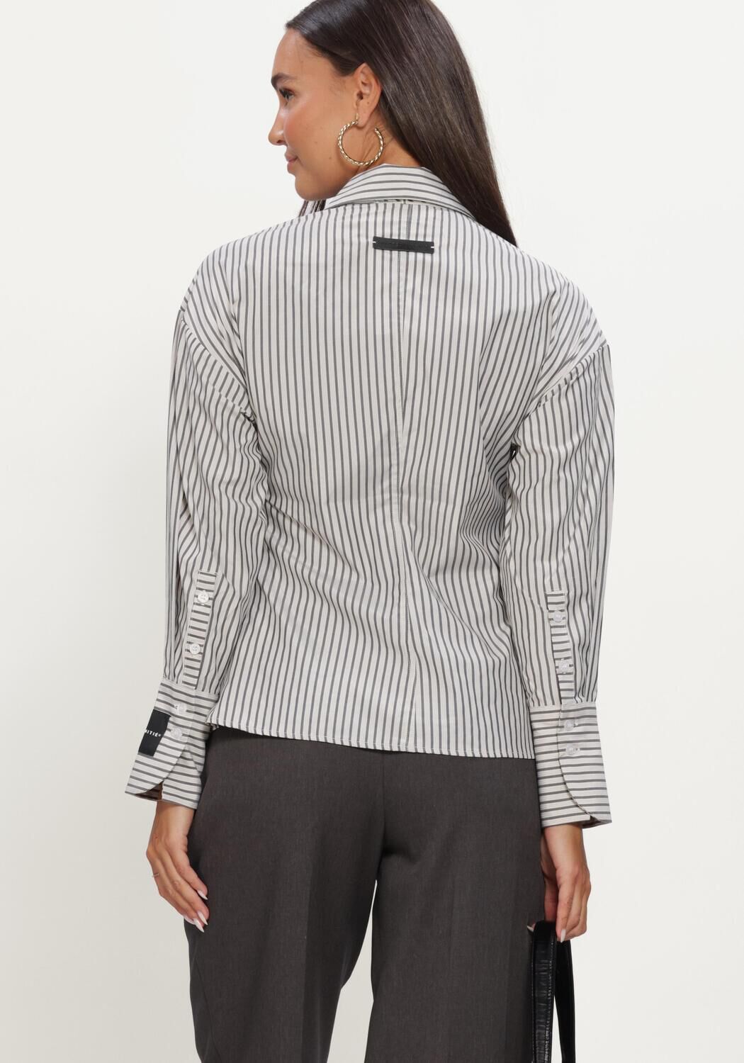 Beige HAUTE L'AMITI&Eacute;  GEMMA TIE STRIPE SHIRT - large