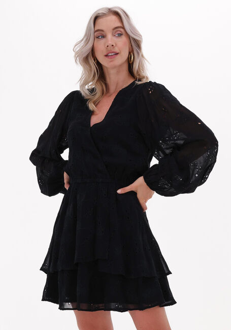 ALIX THE LABEL Mini robe LADIES WOVEN BRODERIE CHIFFON DRESS en noir - large
