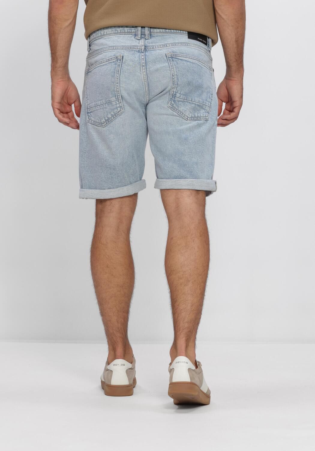 Lichtblauwe PURE PATH Jeans THE MILES SLIM FIT SHORT - large