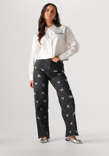 Witte ALIX THE LABEL  LADIES WOVEN PINTSTIPE BLOUSE - large