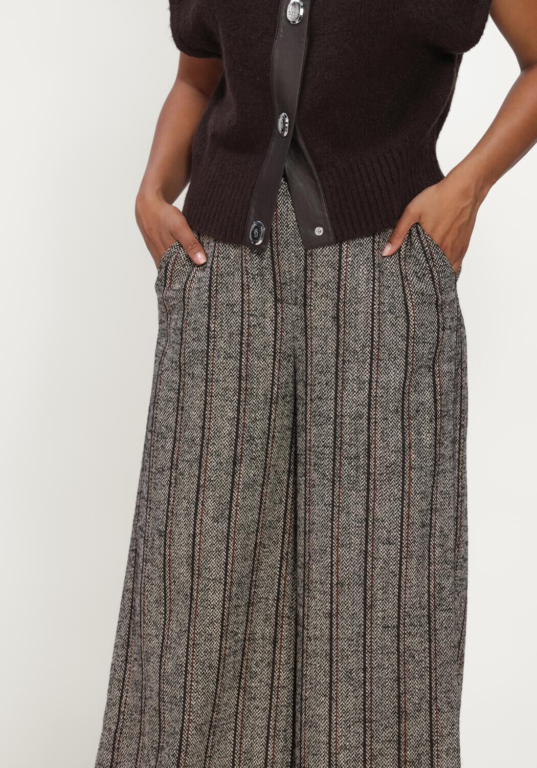 CAROLINE BISS Pantalon large 4577 en gris - large