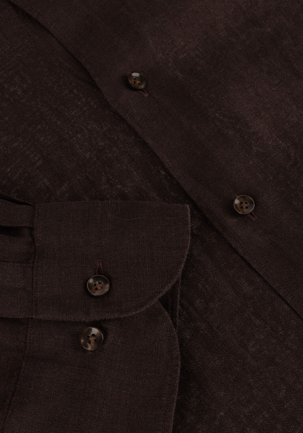 Bruine PROFUOMO Casual overhemd SHIRT X-CUTAWAY SC LINNEN - large