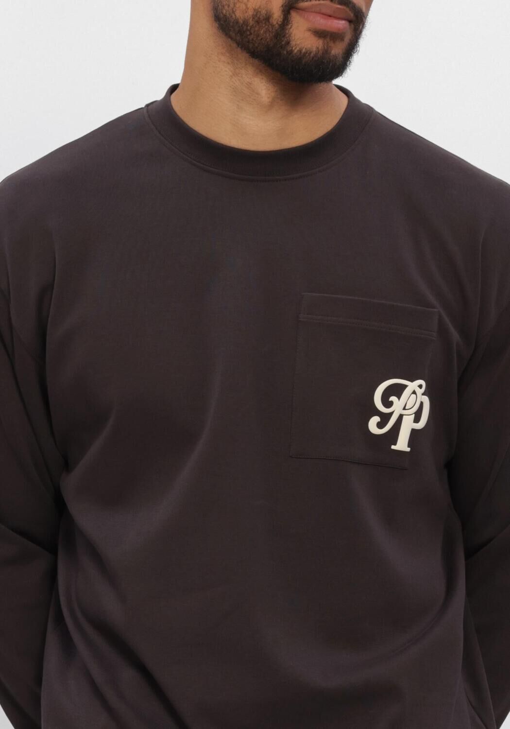 PURE PATH T-shirt INITITIALS POCKET en marron - large