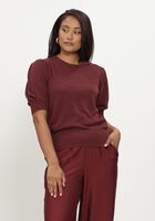 MINUS Pull MSLIVA PUFF SLEEVE METALLIC KNIT PULLOVER Bordeaux