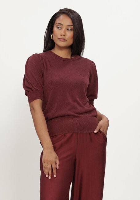 Bordeaux MINUS Trui MSLIVA PUFF SLEEVE METALLIC KNIT PULLOVER - large