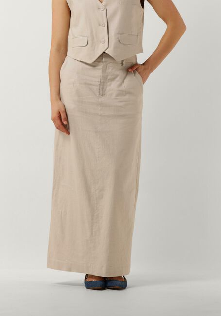 GESTUZ Jupe maxi LIZAGZ LINEN HW SKIRT en beige - large