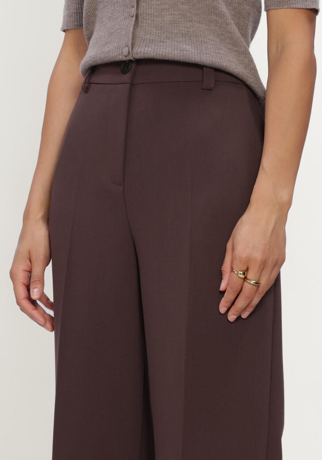 MODSTR&Ouml;M Pantalon large GALE PANTS en marron - large