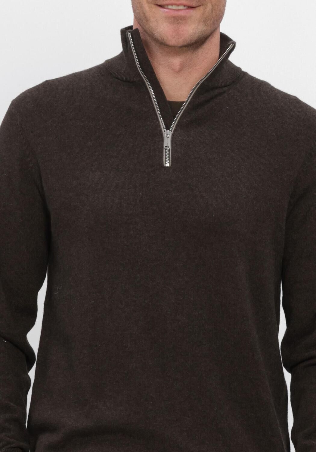 Bruine PROFUOMO Trui NEW WOOL BLEND - large
