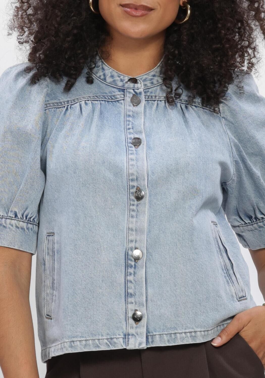 Lichtblauwe CO'COUTURE  ASJACC DENIM BLOUSE - large