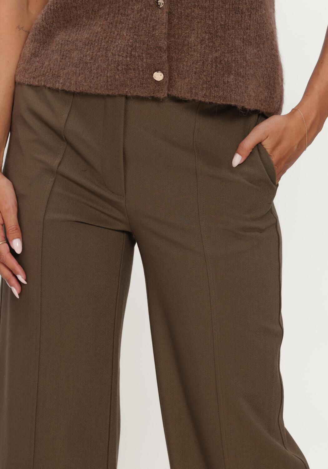 Groene CO'COUTURE Broeken/jumpsuits AMIDACC BELT PANT - large