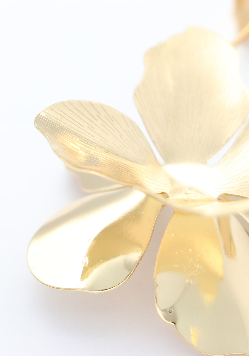 NOTRE-V Boucles d'oreilles BIG FLOWERS Dor&eacute; - large