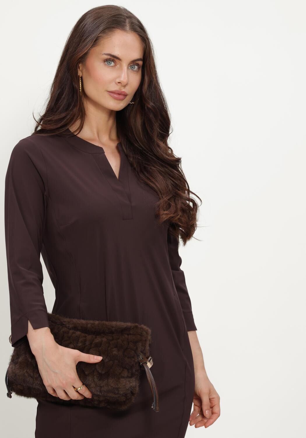 STUDIO ANNELOES Mini robe SIMPLICITY DRESS en marron - large
