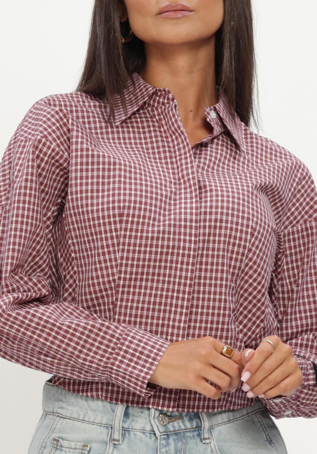 HAUTE L'AMITI&Eacute; MUSA CHECK SMOCK SHIRT Hauts & T-shirts en rouge - large